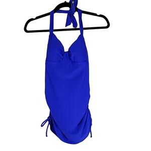 Croft & Barrow Tummy Slimmer Blue Tankini Swimsuit Top, Women's Size 8, NWT